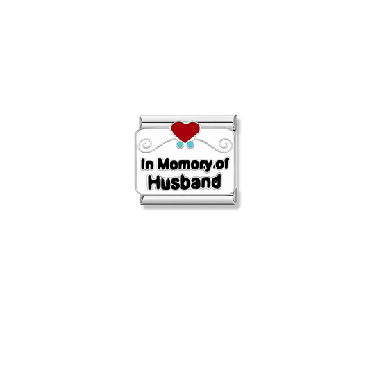 In Memory of Husband – silver Italian charm by Italycharm