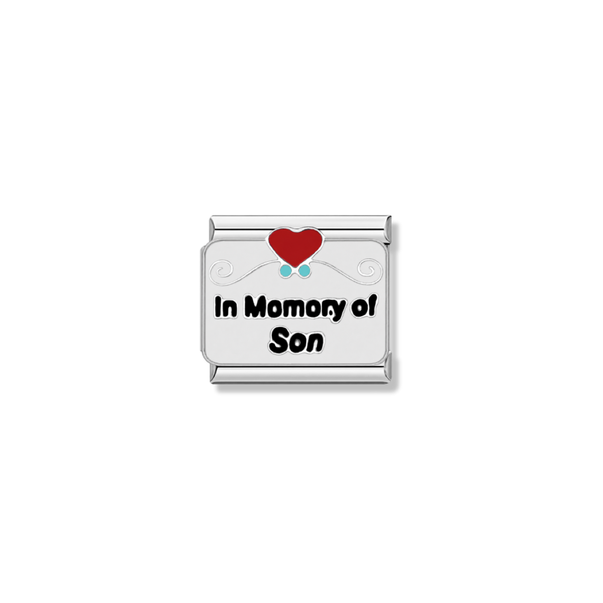 In Memory of Son – silver Italian charm by Italycharm