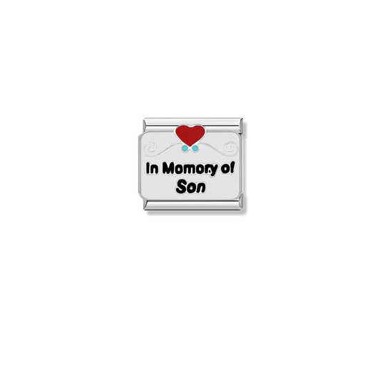 In Memory of Son – silver Italian charm by Italycharm