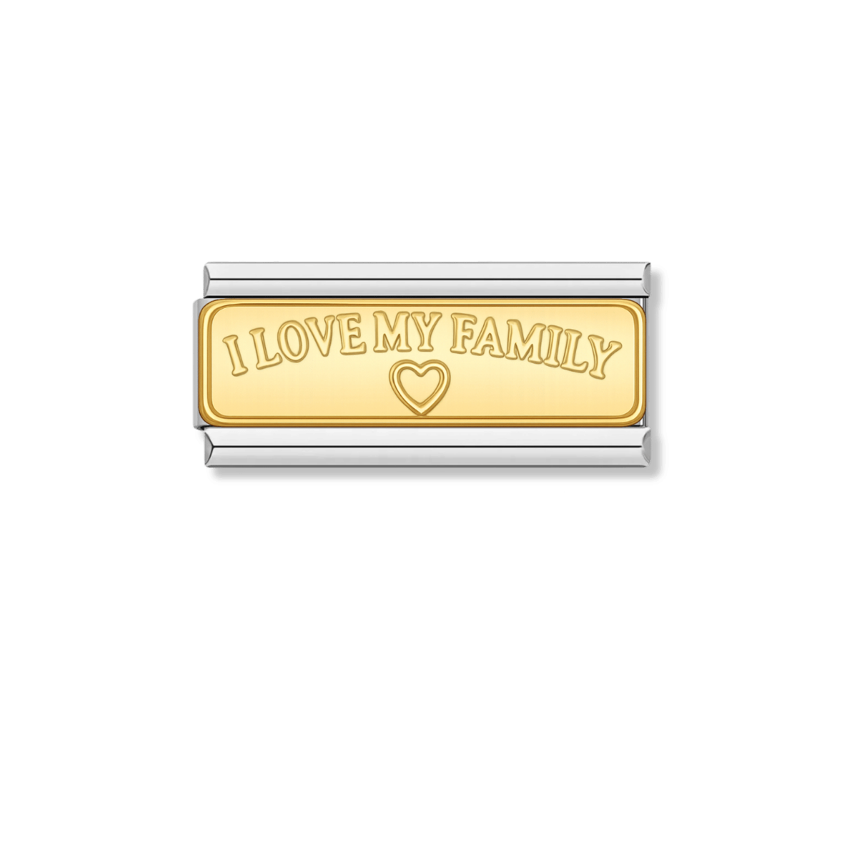 I LOVE MY FAMILY – silver Italian bar charm by Italycharm