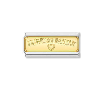 I LOVE MY FAMILY – silver Italian bar charm by Italycharm