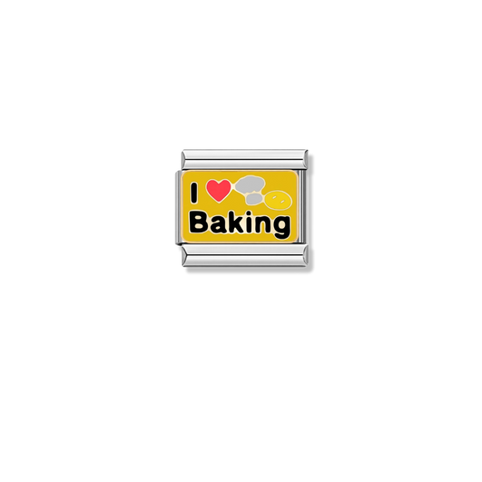 I Love Baking – silver Italian charm by Italycharm