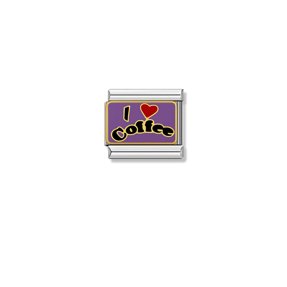 I Love Coffee – silver Italian charm by Italycharm