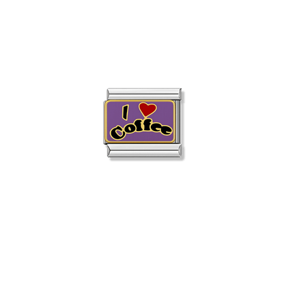 I Love Coffee – silver Italian charm by Italycharm