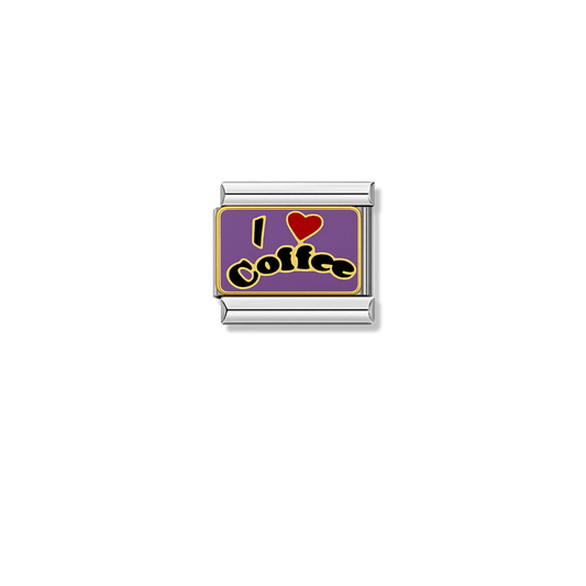 I Love Coffee – silver Italian charm by Italycharm