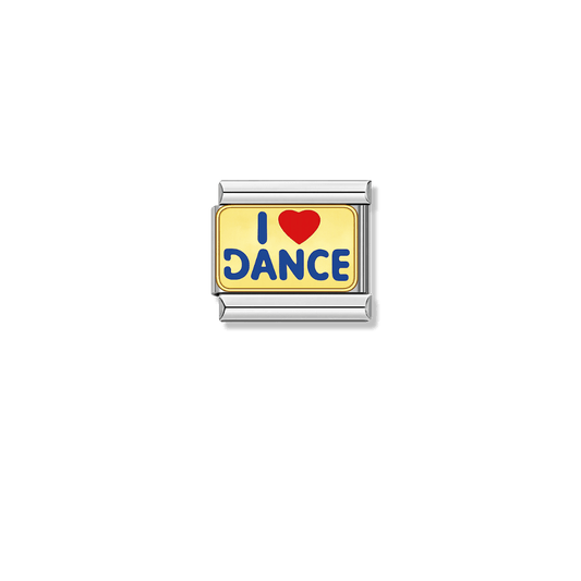I Love Dance – silver Italian charm by Italycharm