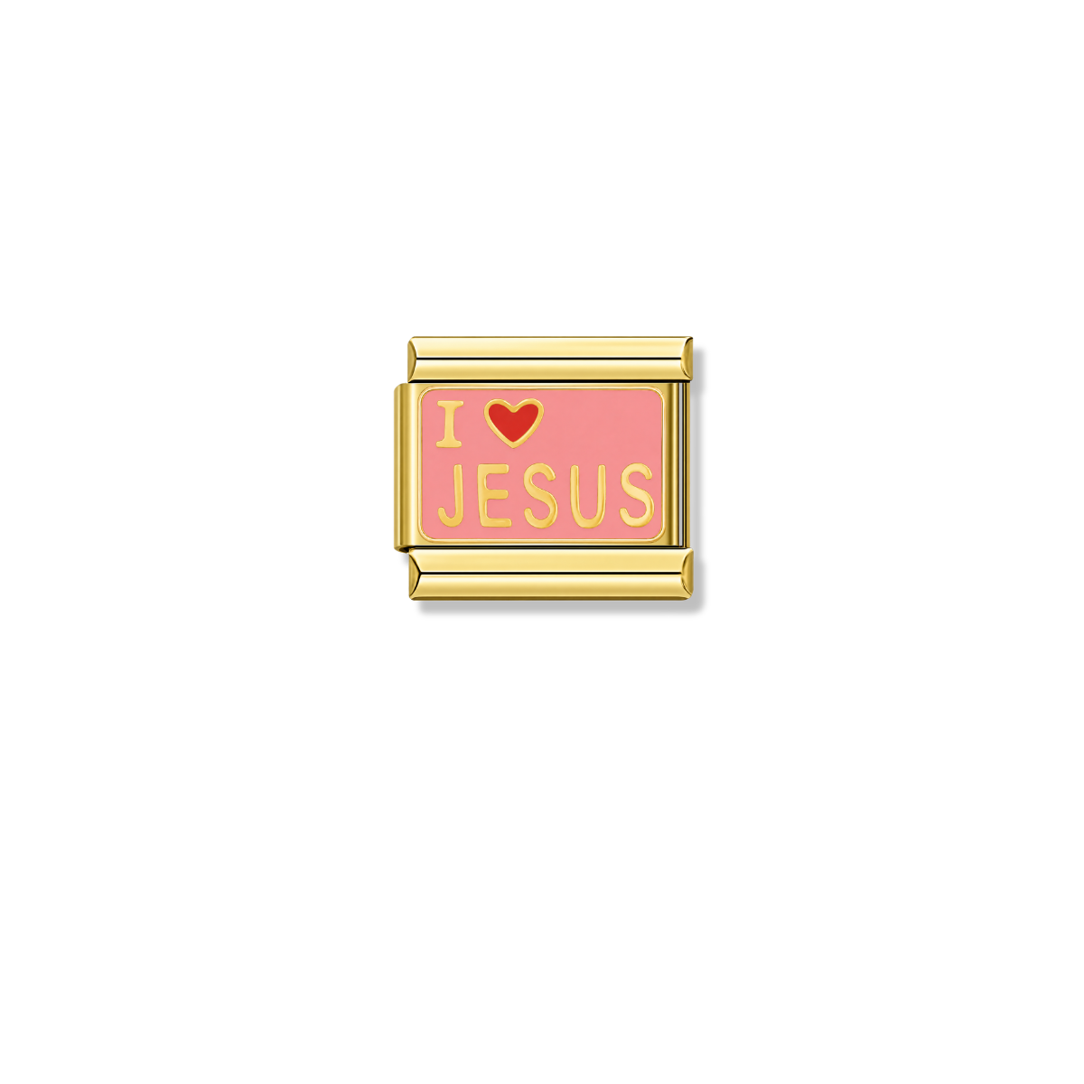I Love Jesus – gold Italian charm by Italycharm