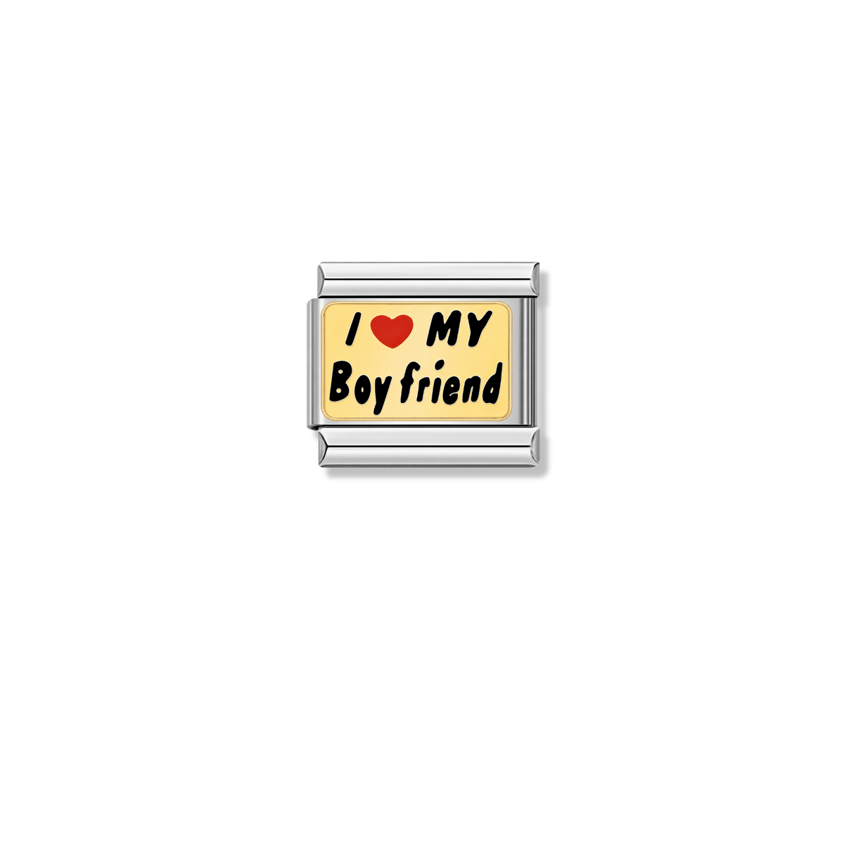 I Love My Boyfriend – silver Italian charm by Italycharm