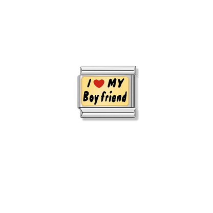 I Love My Boyfriend – silver Italian charm by Italycharm