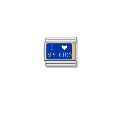 I Love My Kids – silver Italian charm by Italycharm