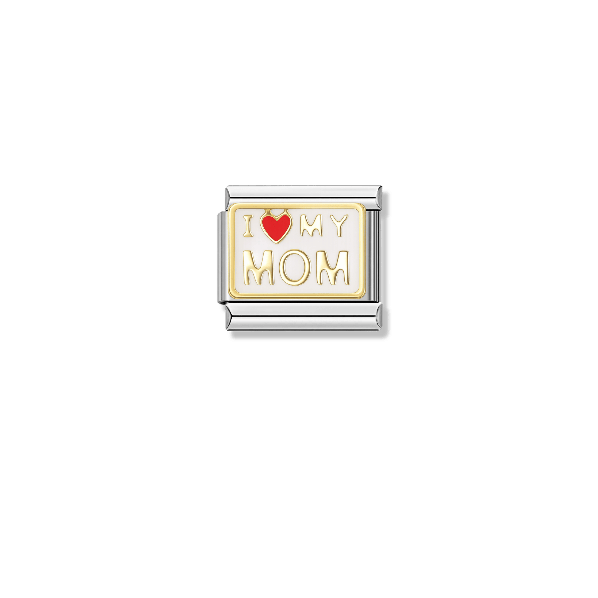 I Love My Mom – silver Italian charm by Italycharm