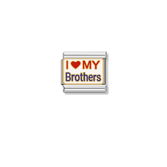 I Love My brothers – silver Italian charm by Italycharm