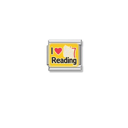 I Love Reading – silver Italian charm by Italycharm