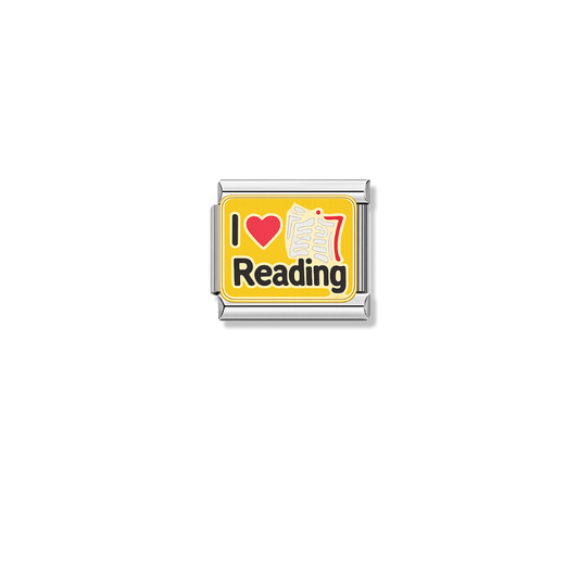 I Love Reading – silver Italian charm by Italycharm