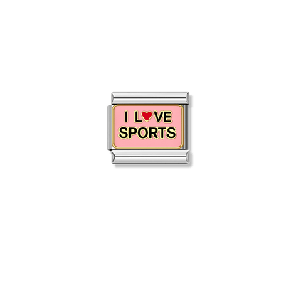 I Love Sports – silver Italian charm by Italycharm