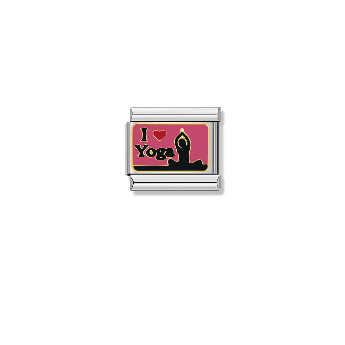 I Love Yoga – silver Italian charm by Italycharm