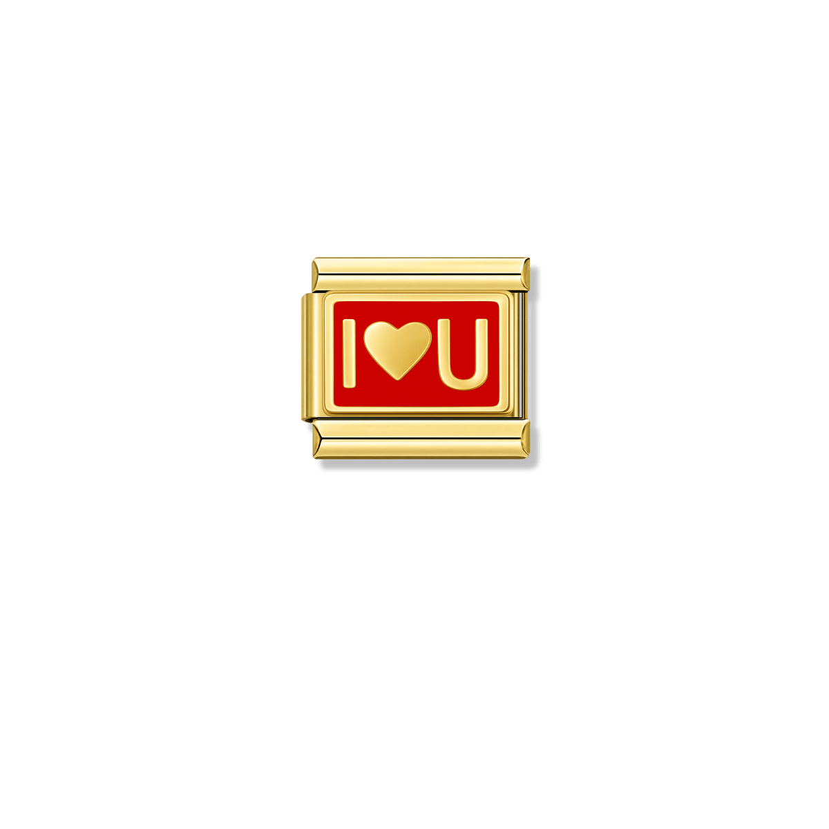 I Love You – gold Italian charm by Italycharm