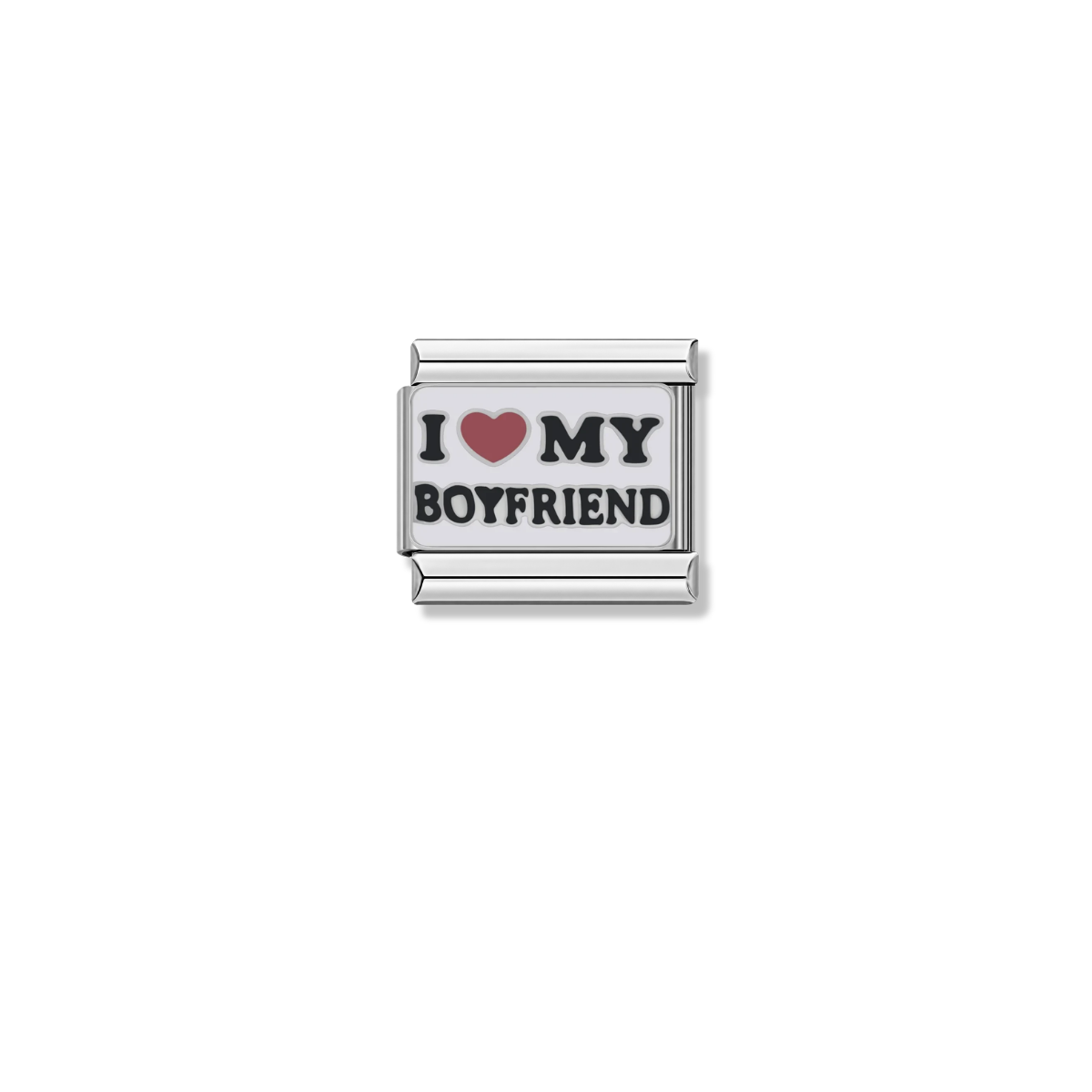 I Love my Boyfriend – silver Italian charm by Italycharm