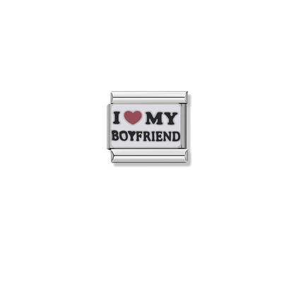 I Love my Boyfriend – silver Italian charm by Italycharm