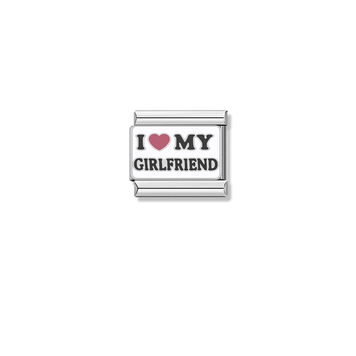 I Love my Girlfriend – silver Italian charm by Italycharm