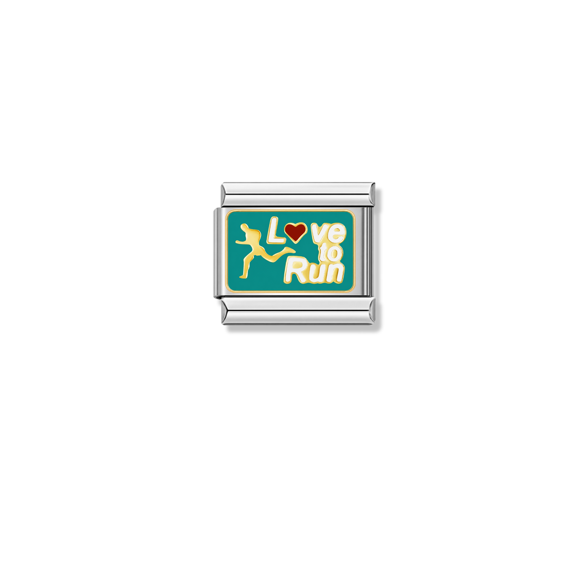 I Love to Run – silver Italian charm by Italycharm
