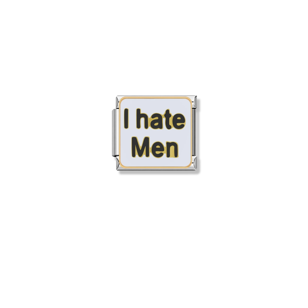 I hate Men – silver Italian charm by Italycharm