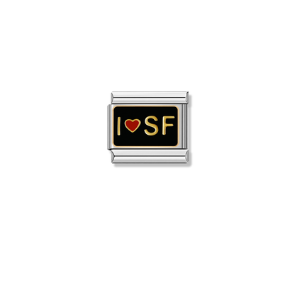 I love SF – silver Italian charm by Italycharm