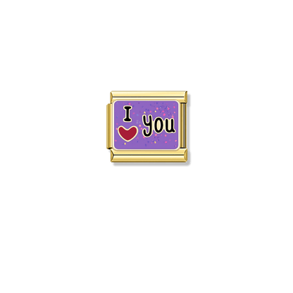 I ♡ You – gold Italian charm by Italycharm