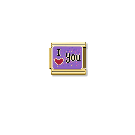 I ♡ You – gold Italian charm by Italycharm