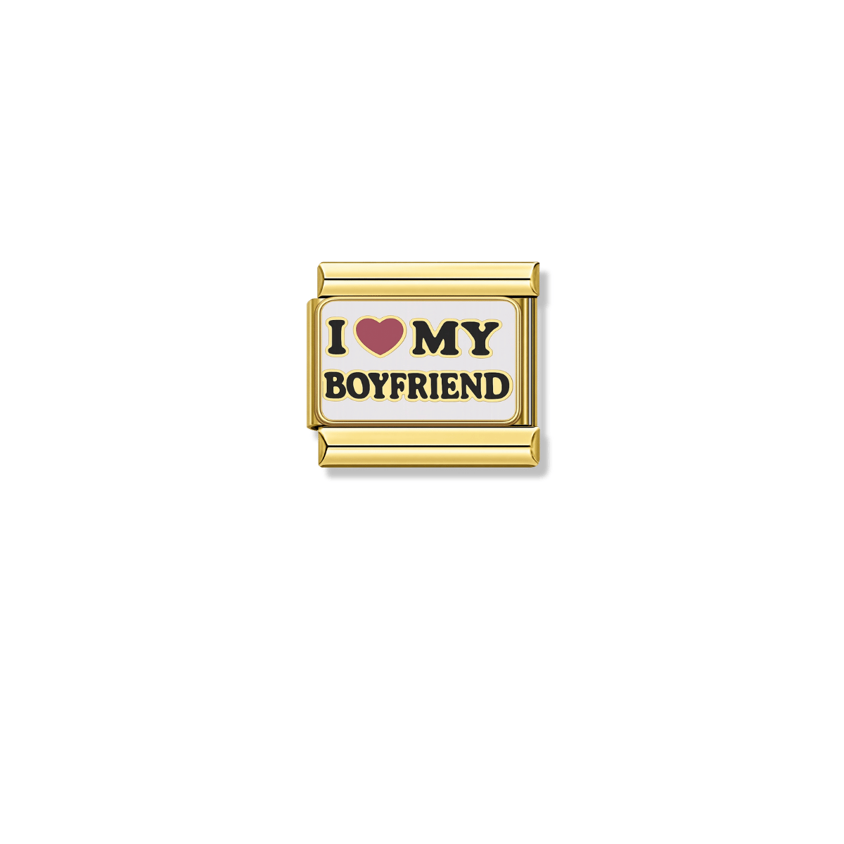 I ♡ my Boyfriend – gold Italian charm by Italycharm