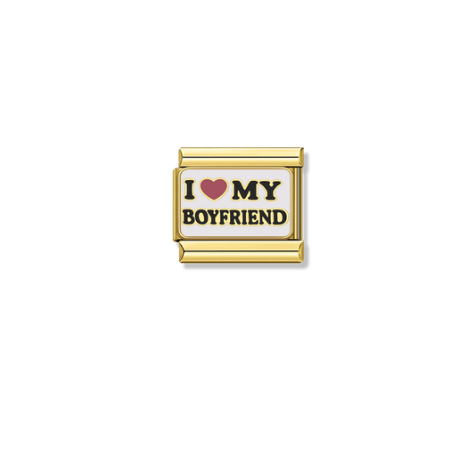 I ♡ my Boyfriend – gold Italian charm by Italycharm