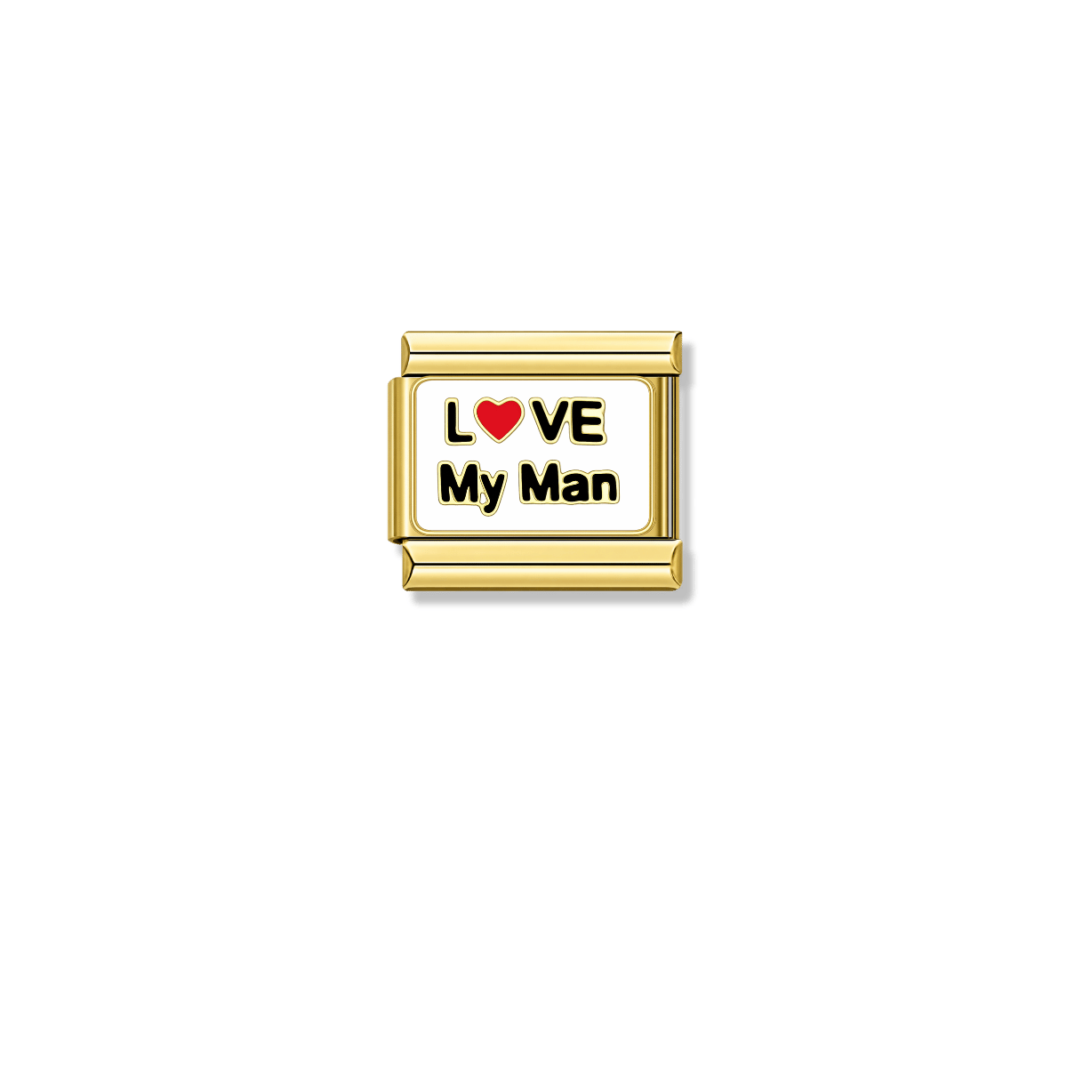I ♡ my Man – gold Italian charm by Italycharm