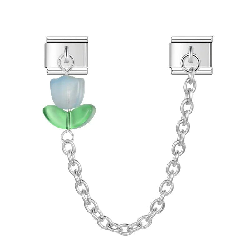 Icy Baby Tulip - Silver Chain Charm
