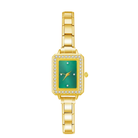 Imperiale Square – Emerald Green Dial Gold Women's Watch | Italycharm – Italian charm watch by Italycharm