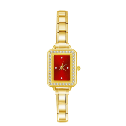 Imperiale Square – Ruby Red Dial Gold Women's Watch | Italycharm – Italian charm watch by Italycharm