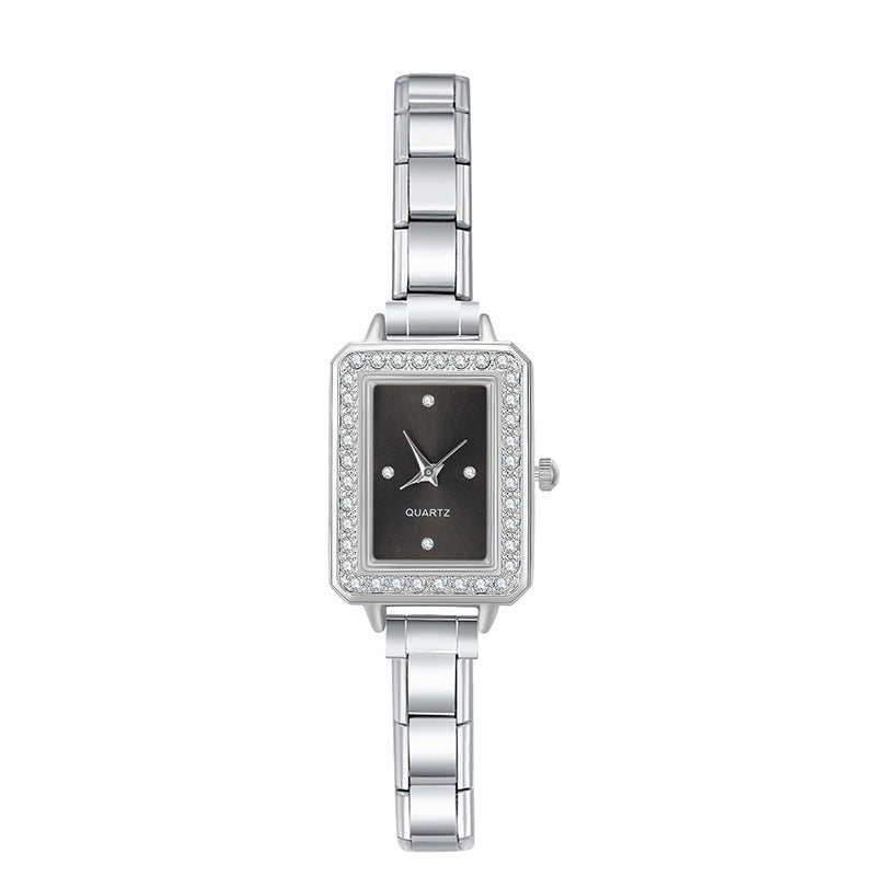 Imperiale Square – Black Dial Silver Women's Watch | Italycharm