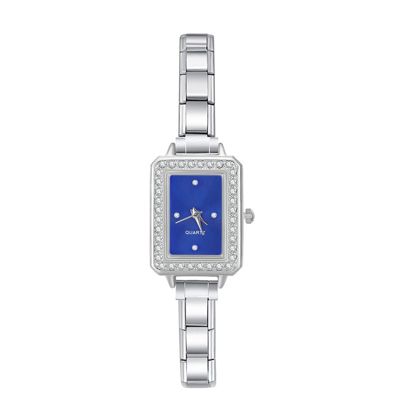 Imperiale Square – Sapphire Blue Dial Silver Women's Watch | Italycharm