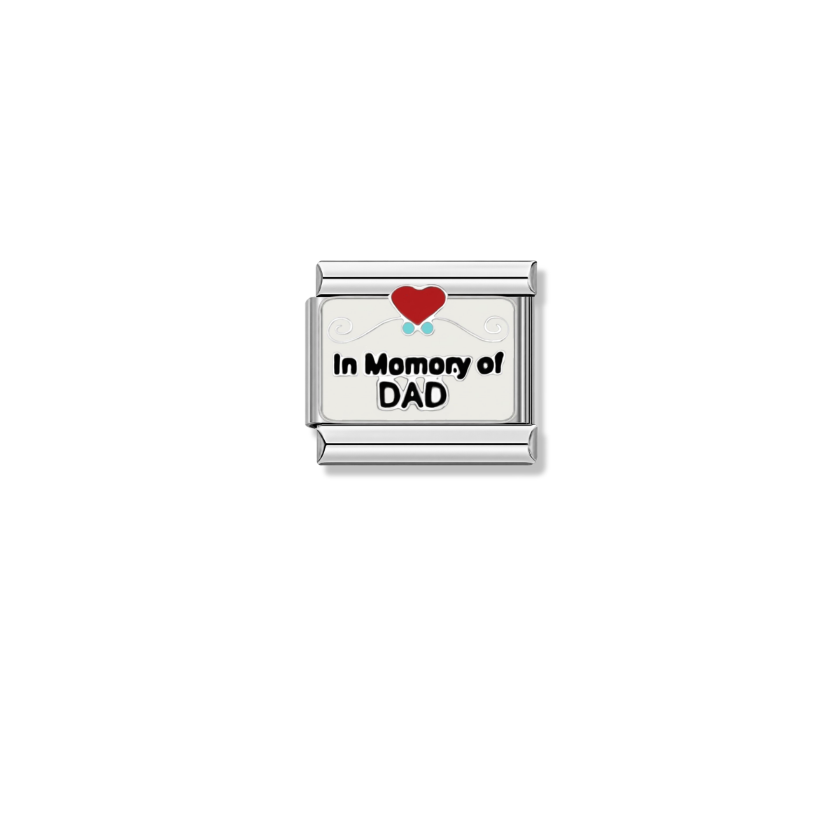 In Memory of DAD – silver Italian charm by Italycharm