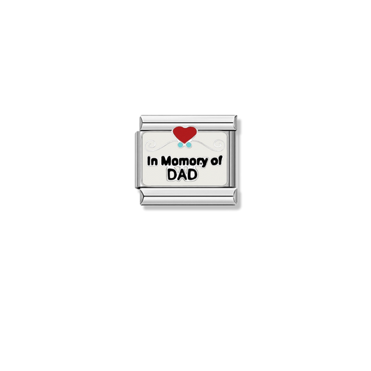 In Memory of DAD – silver Italian charm by Italycharm