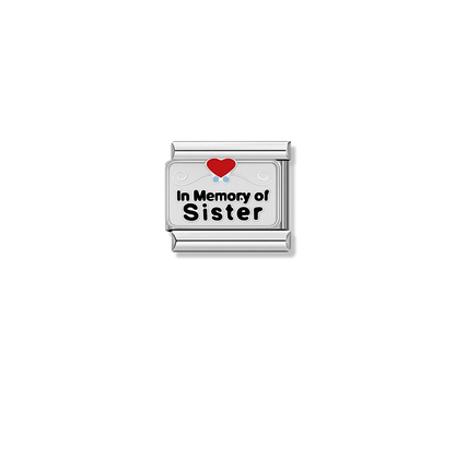 In Memory of Sister – silver Italian charm by Italycharm
