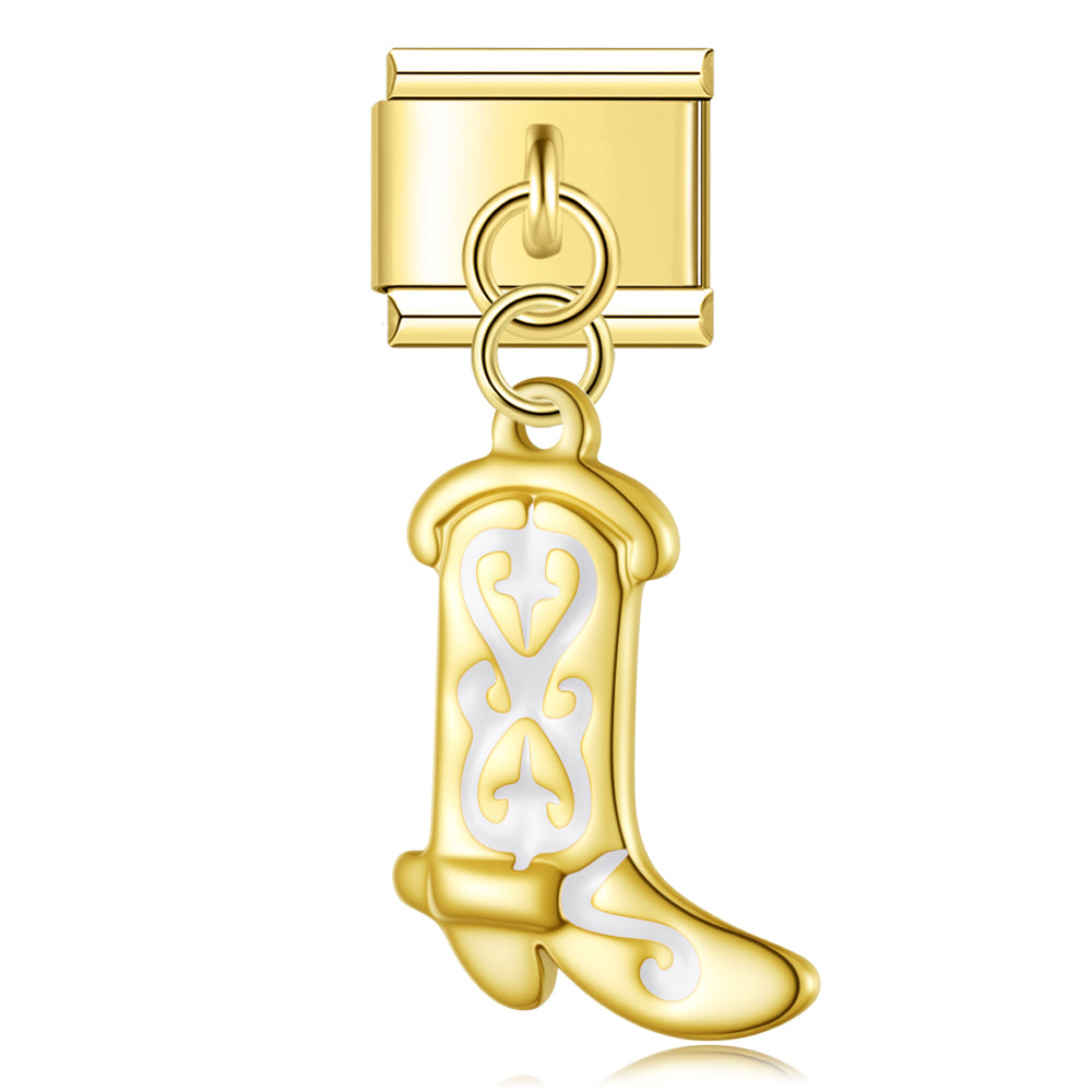 Ivory Savannah Boot - Gold Italian Pendant Charm
