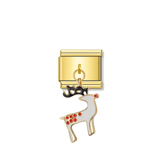 Jolly Antlers – gold Italian pendant charm by Italycharm