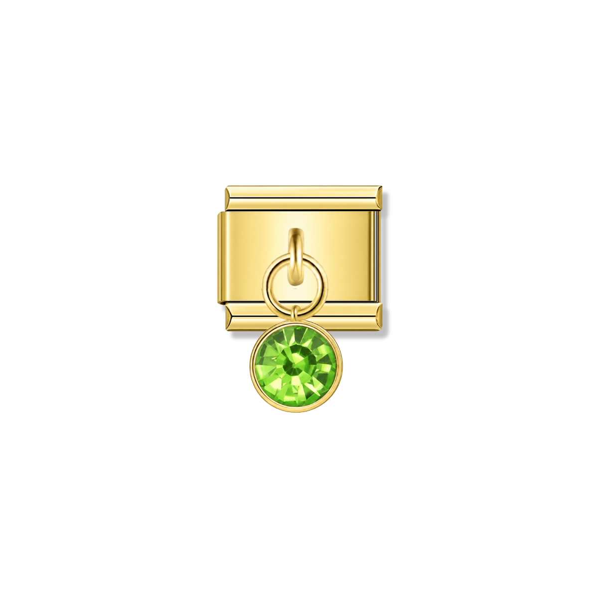 July Birthstone with CZ – gold Italian pendant charm by Italycharm