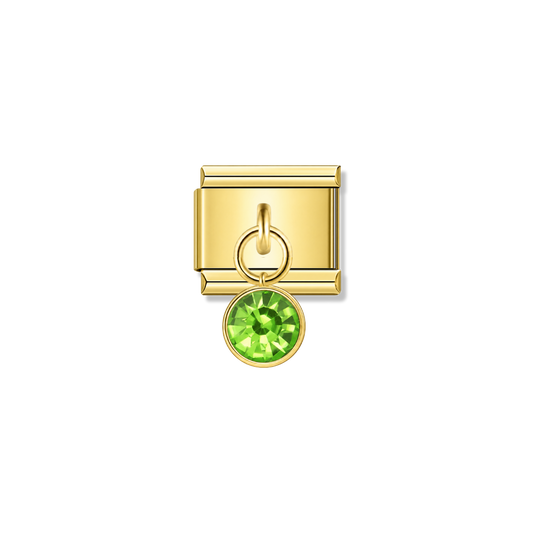 July Birthstone with CZ – gold Italian pendant charm by Italycharm