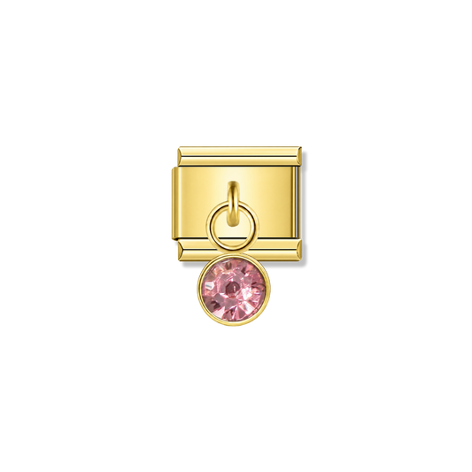 June Birthstone with CZ – gold Italian pendant charm by Italycharm