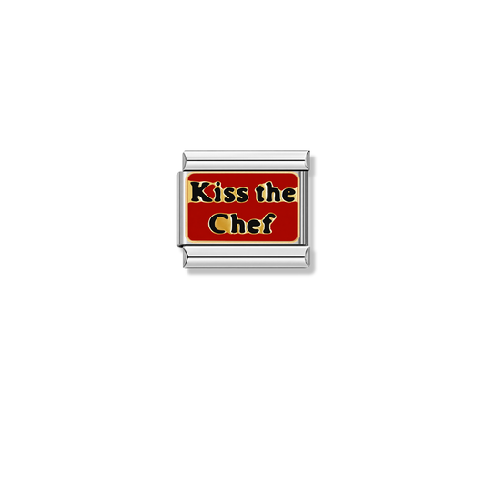 Kiss the Chef – silver Italian charm by Italycharm