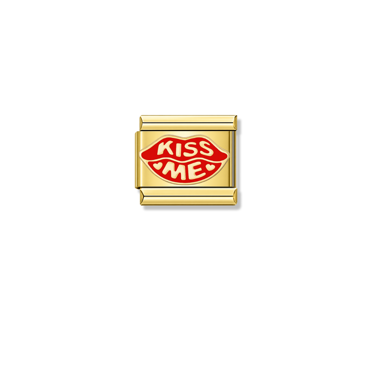 KISS ME – gold Italian charm by Italycharm