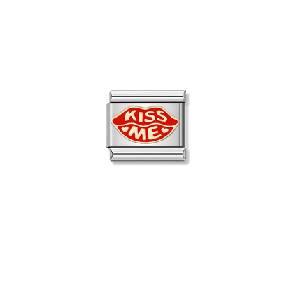 KISS ME – silver Italian charm by Italycharm