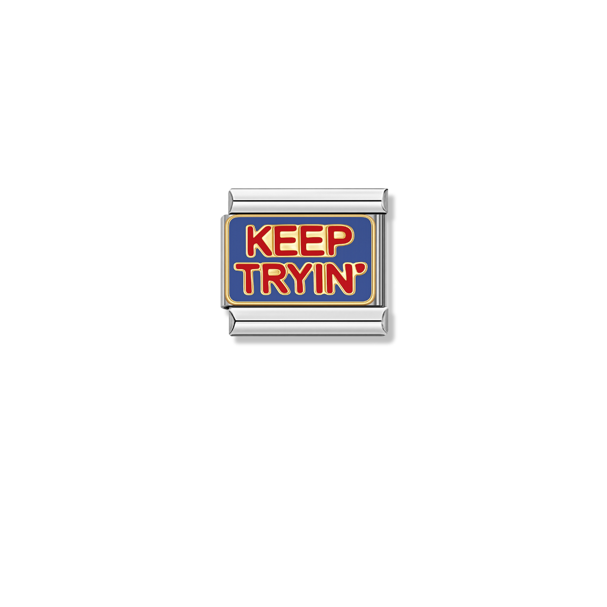 Keep Trying - Silver Italian Charm – Italian charm by Italycharm