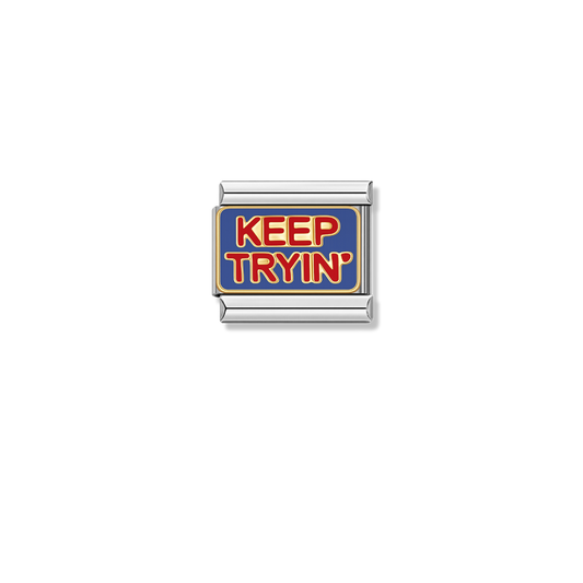 Keep Trying - Silver Italian Charm – Italian charm by Italycharm